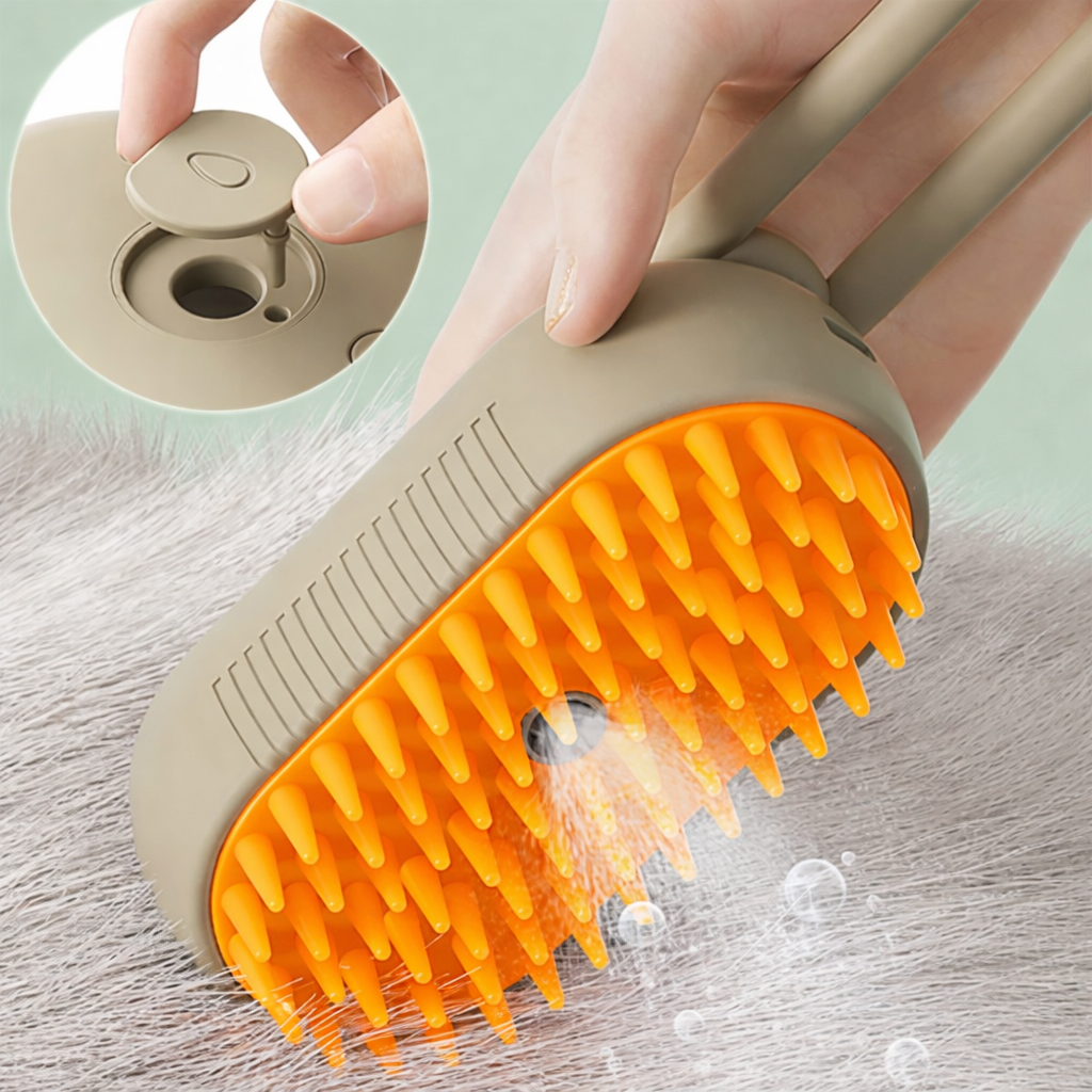 Steam Cleaning/Massaging Brush for Pets